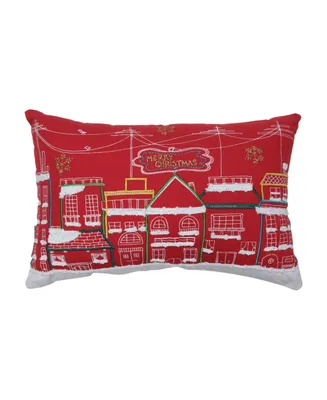 Pillow Perfect Skyline Christmas Lumbar Pillow