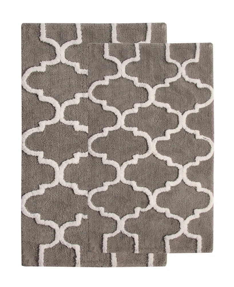 Saffron Fabs 2 Piece Bath Rug Set; Beige