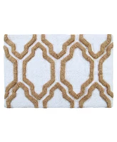 Saffron Fabs Quatrefoil Non-Skid Cotton Bath Rug, 24" x 36"