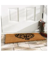 Home & More Heart Paws Natural Coir/Vinyl Doormat