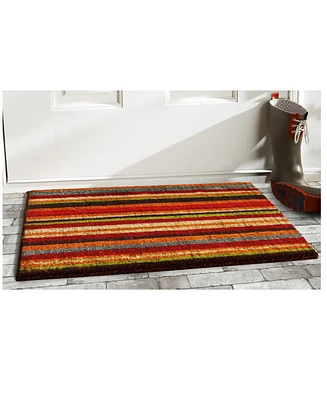 Home & More Palisades Stripe Natural Coir/Vinyl Doormat, 17" x 29"