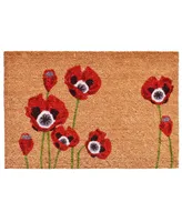 Home & More Red Poppies Coir/Vinyl Doormat, 24" x 36"