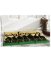 Home & More Cats Welcome Natural Coir/Vinyl Doormat, 24" x 36"