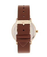 Simplify Quartz The 6200 White Dial, Genuine Brown Leather Watch 39mm
