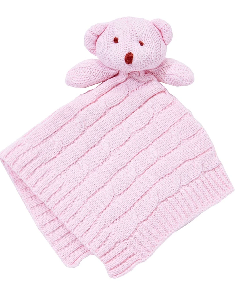 3 Stories Trading Baby Girl Knit Bear Security Blanket