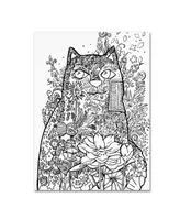 Oxana Ziaka 'Lotus Cat 2' Canvas Art - 19" x 14" x 2"