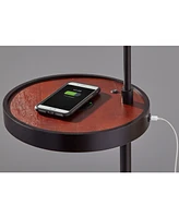 Adesso Oliver Wireless Charging Task Shelf Floor Lamp