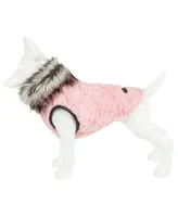 Pet Life Luxe Pinkachew Charming Faux Fur Dog Coat Jacket