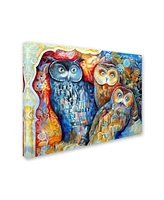 Oxana Ziaka 'Owls' Canvas Art - 32" x 24" x 2"