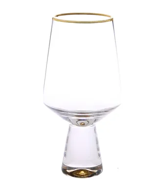 Classic Touch Set of 6 Water Glasses with Base and Rim