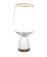 Classic Touch Set of 6 Water Glasses with Base and Rim