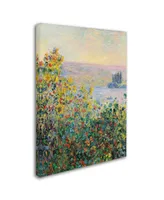 Monet 'Flower Beds At Vetheuil' Canvas Art - 19" x 14" x 2"