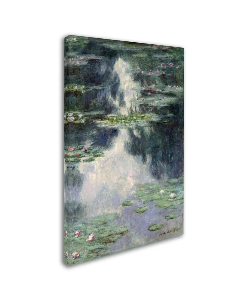 Monet 'Pond With Water Lilies' Canvas Art - 19" x 12" x 2"