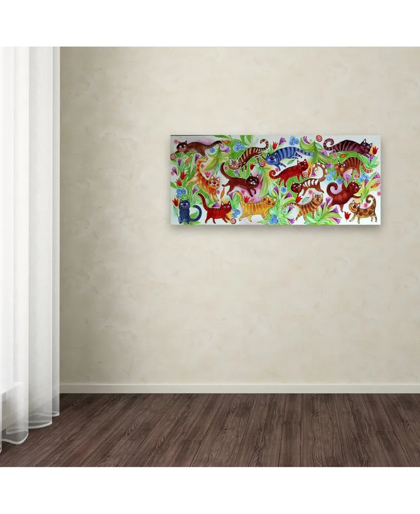 Oxana Ziaka 'Magic Cats' Canvas Art - 10" x 24" x 2"