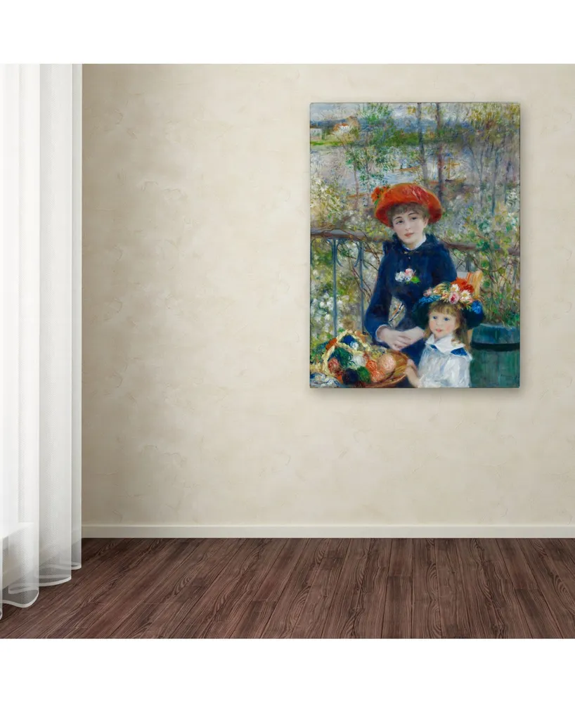 Renoir 'Two Sisters On The Terrace 2' Canvas Art - 19" x 14" x 2"