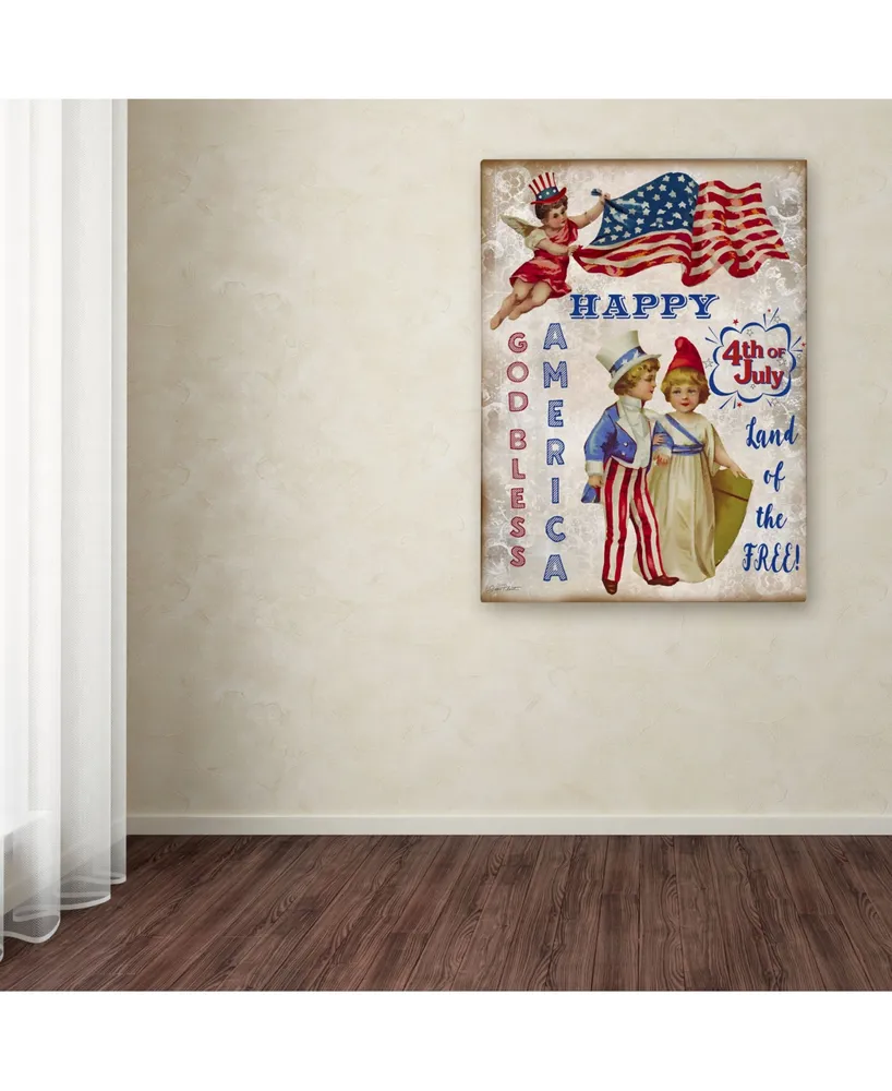 Jean Plout 'Retro Patriotic 3' Canvas Art - 32" x 24" x 2"