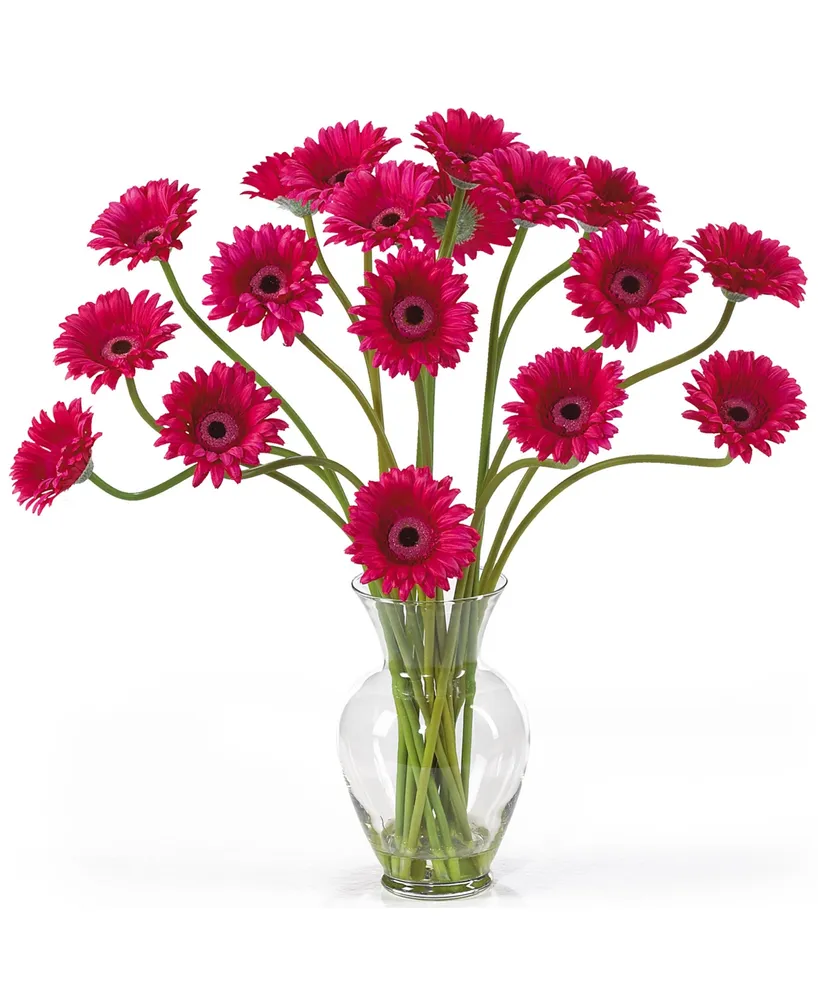 Nearly Natural Gerber Daisy Liquid Illusion Silk Flower Arrangement