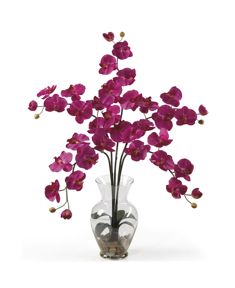 Nearly Natural Phalaenopsis Liquid Illusion Silk Flower Arrangement