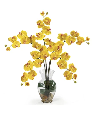 Nearly Natural Phalaenopsis Liquid Illusion Silk Flower Arrangement