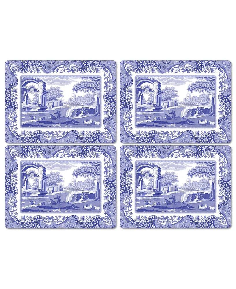 Spode Table Linens, Set of 4 Blue Italian Placemats