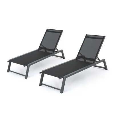 Myers Outdoor Chaise Lounge, Set of 2