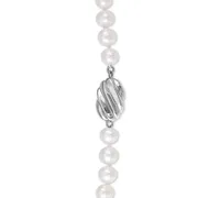 Arabella Cultured Freshwater Pearl (5-1/2 - 9-1/2mm) & Cubic Zirconia 17" Statement Necklace in Sterling Silver, Created for Macy's