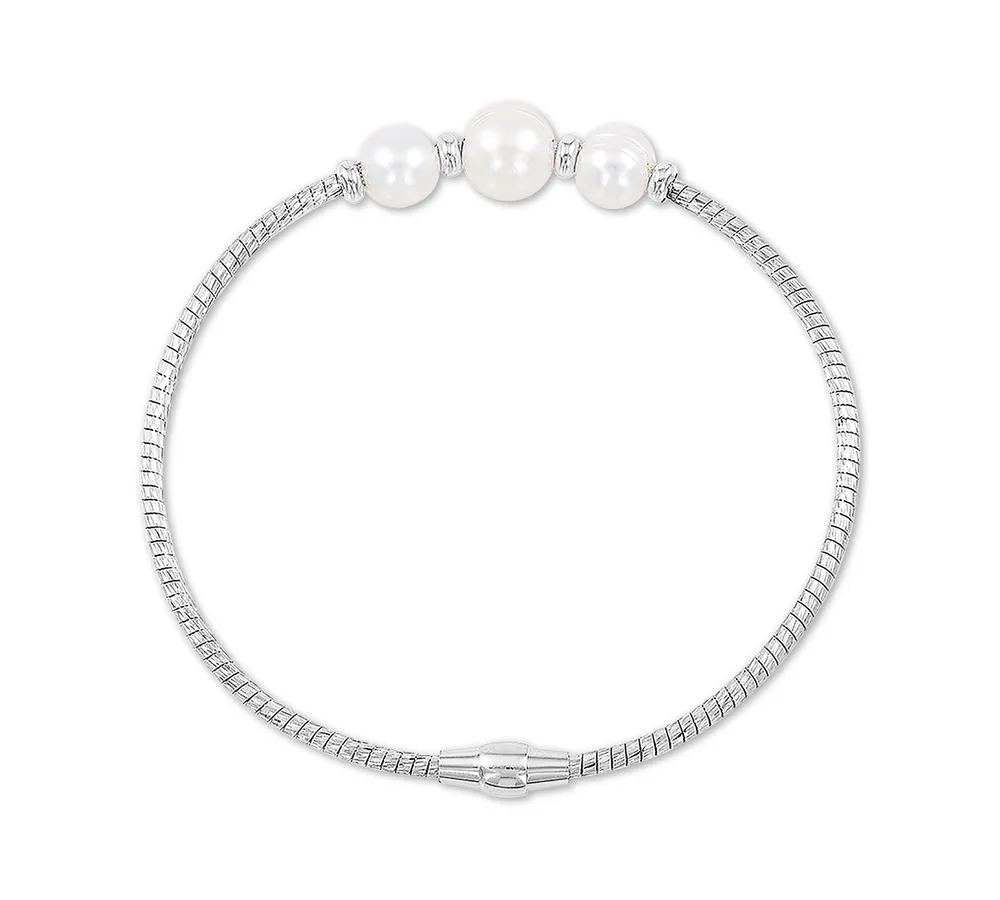 Honora Cultured Freshwater Pearl (7-9mm) Bangle Bracelet in Sterling Silver