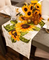 Rustic Sunflowers Printed Table Runner 14" X 72"