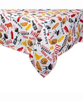 Bbq Fun Print Outdoor Table cloth with Zipper 60" X 84"