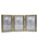 Lawrence Frames Antique Gold Bead Hinged Triple Picture Frame