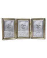 Lawrence Frames Antique Gold Bead Hinged Triple Picture Frame - 3.5" x 5"