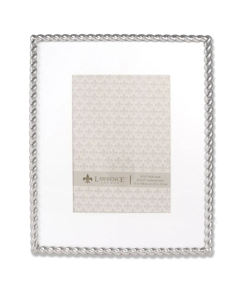 Lawrence Frames 710080 Silver Metal Rope 8x10 Matted For Picture Frame - 5" x 7"