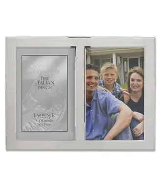 Lawrence Frames Brushed Silver Metal and Shiny Metal Two Tone Hinged Double Opening Panel