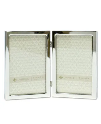Lawrence Frames Hinged Double Silver Standard Metal Picture Frame