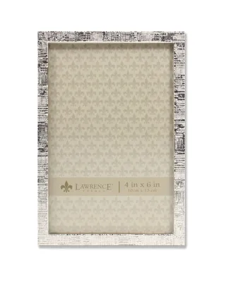 Lawrence Frames Silver Metal Picture Frame with Linen Pattern