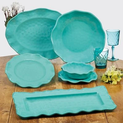 Certified International Perlette Teal Melamine Dinnerware Collection