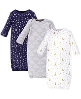 Hudson Baby Boys Cotton Long-Sleeve Gowns 3pk