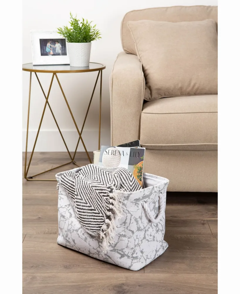 Design Imports 17" Rectangle Marble Storage Bin