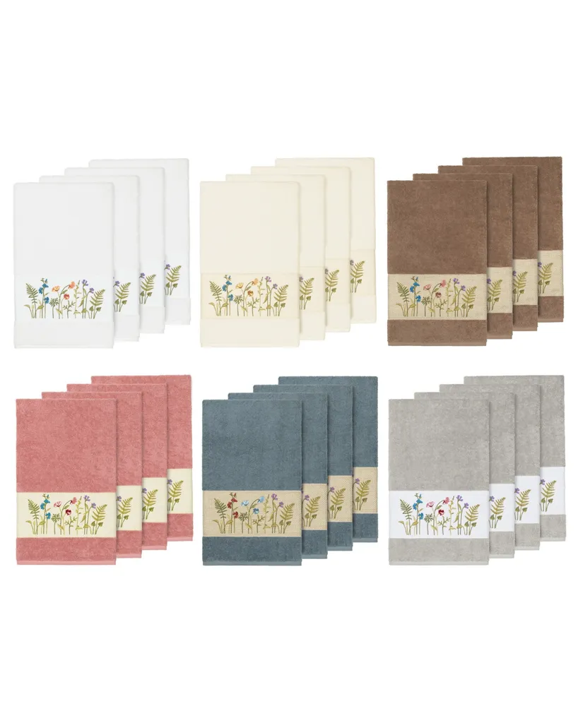Linum Home Turkish Cotton Serenity 4-Pc. Embellished Bath Towel Set