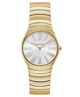 Bcbgmaxazria Ladies Round Goldtone Stainless Steel Bracelet Watch, 33mm