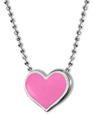 Alex Woo Enamel Heart 16" Pendant Necklace in Sterling Silver