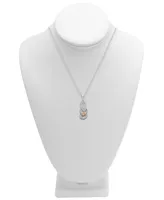 Diamond Two-Tone Flip-Flop Sandal 18" Pendant Necklace (1/10 ct. t.w.) in Sterling Silver & 18k Rose Gold-Plate