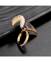 Noir Tucan Ring With Cubic Zirconia Stones