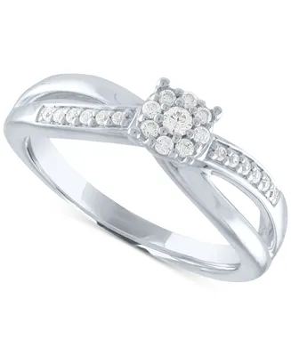 Diamond Cluster Promise Ring (1/6 ct. t.w.) Sterling Silver