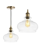 Jonathan Y Wyatt 9.5" Adjustable Drop Pharmacy Led Pendant