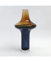 Global Views Tall Amber Over Cobalt Vase Large