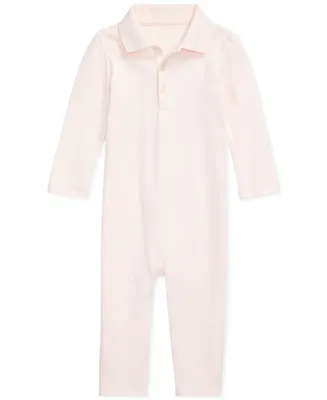 Polo Ralph Lauren Baby Girls Ribbed Collar Coverall
