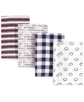 Hudson Baby Infant Boy Cotton Flannel Burp Cloths 4pk, Football, One Size