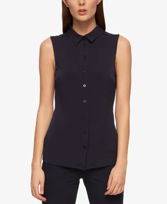 Tommy Hilfiger Women's Sleeveless Button-Up Blouse