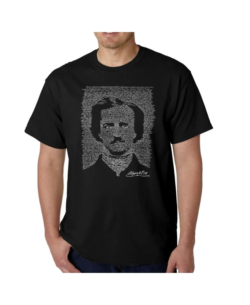 La Pop Art Mens Word T-Shirt - Edgar Allen Poe The Raven